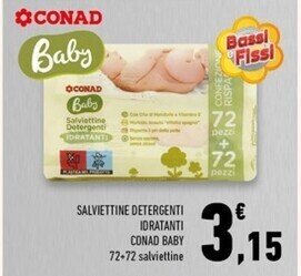 Conad baby salviettine detergenti idratanti