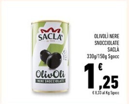 Saclà olivoli nere snocciolate