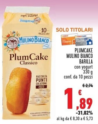 Conad City Barilla plumcake mulino bianco offerta