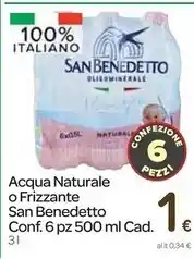 Carrefour Express San benedetto acqua naturale o frizzante offerta