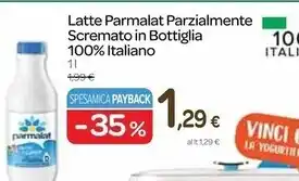 Carrefour Express Parmalat latte parzialmente scremato in bottiglia 100 % italiano offerta