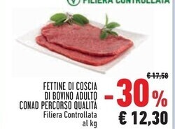 Conad City Conad fettine di coscia di bovino adulto offerta