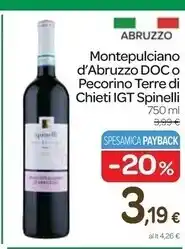 Carrefour Express Spinelli montepulciano d'abruzzo doc offerta