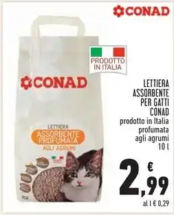 Conad City Conad lettiera assorbente per gatti offerta