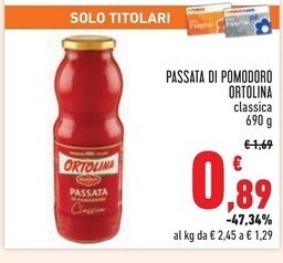 Conad City Ortolina passata di pomodoro offerta