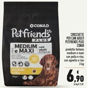 Conad Superstore Conad crocchette per cani adulti petfriends plus offerta