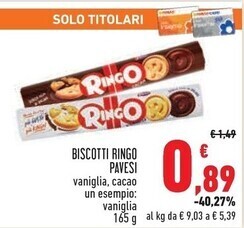 Conad City Pavesi biscotti ringo offerta