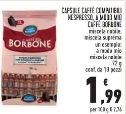 Conad City Caffe borbone capsule caffè compatibili offerta