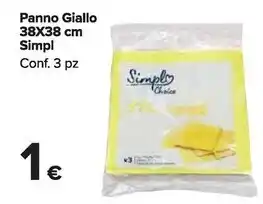 Carrefour Market Simpl panno giallo 38x38 cm offerta
