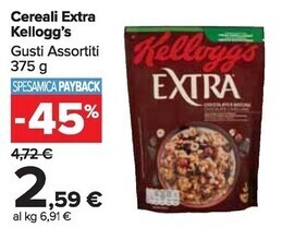 Carrefour Market Kelloggs cereali extra offerta