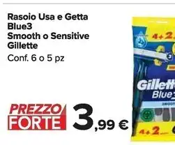 Carrefour Market Gillette rasoio usa e getta blue3 smooth offerta