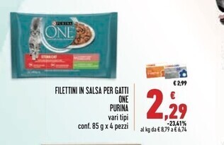 Conad Superstore Purina filettini in salsa per gatti one offerta