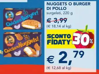 Esselunga Findus Nuggets o Burger di Pollo 220 g offerta