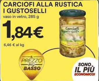 Coop Carciofi Alla Rustica I Gustoselli 285 g offerta