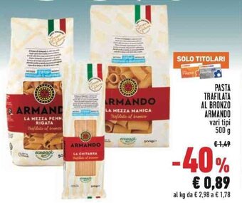 Conad Pasta Trafilata Al |Bronzo Armando 500 g offerta