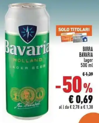 Conad Birra Bavaria lager 500 ml offerta
