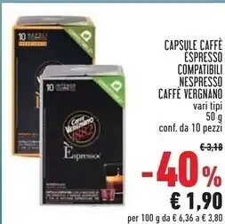 Conad Superstore Caffè vergnano capsule caffè espresso compatibili offerta