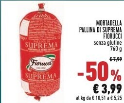 Conad Fiorucci mortadella pallina di suprema offerta