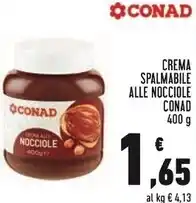 Conad Conad crema spalmabile alle nocciole offerta