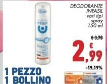 Conad Infasil deodorante offerta