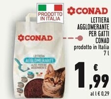 Conad Conad lettiera agglomerante per gatti offerta