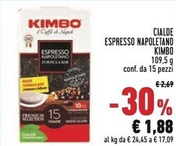 Conad Kimbo cialde espresso napoletano offerta