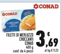 Conad Conad filetti di merluzzo croccanti offerta