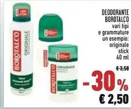 Conad Borotalco deodorante offerta