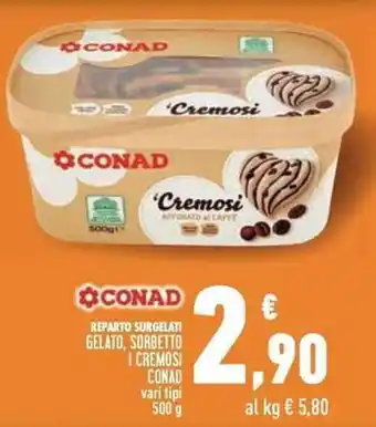 Conad Conad Gelato Sorbetto I Cremosi 500 g offerta