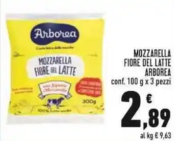 Conad Arborea Mozzarella Fiore del Latte conf. 100 g x 3 pezzi offerta
