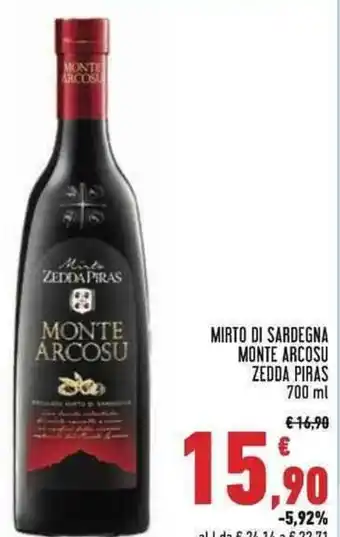 Conad Zedda Piras Monte Arcosu Mirto di Sardegna 700 ml offerta