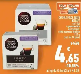 Conad Nescafè Capsule Dolce Gusto 112 g conf. da 16 pezzi offerta