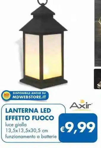 MD Discount Axir Lanterna Led Effetto Fuoco 13,5x13,5x30,5 cm offerta
