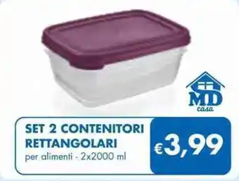Set 2 contenitori Rettangolari 2x2000 ml