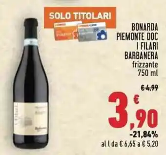 I Filari Barbanera Bonarda Piemonte DOC 750 ml
