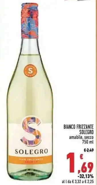 Conad Solegro Bianco Frizzante 750 ml offerta
