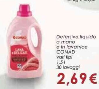 Conad Conad Detersivo Liquido A Mano E In Lavatrice 1,5 l 30 lavaggi offerta