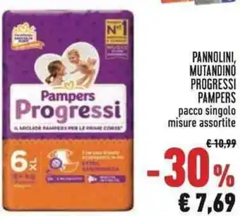 Conad Pampers Progressi Pannolini, Mutandino Progressi offerta