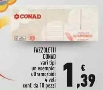 Conad Conad Fazzoletti conf. da 10 pezzi offerta