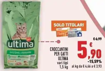 Conad Ultima Croccantini Per Gatti 1,5 kg offerta