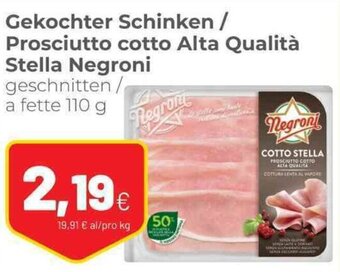 Coop Negroni Stella Gekochter Schinken / Prosciutto cotto Alta Qualità 110 g offerta