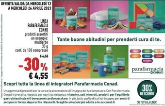 Conad Conad Linea Parafarmacia 35 g conf. da 100 compresse offerta