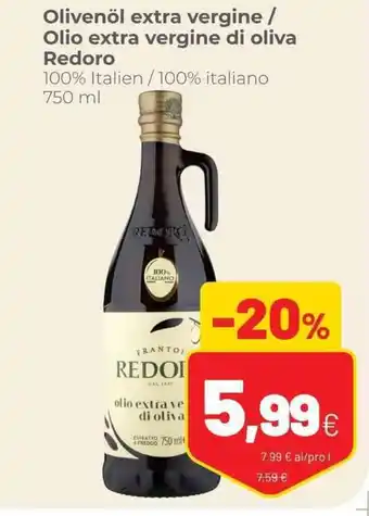 Coop Redoro Olivenöl extra vergine / Olio extra vergine di oliva 750 ml offerta