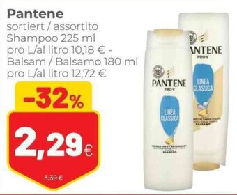 Coop Pantene shampoo 225 ml / balsamo 180 ml offerta