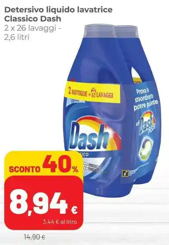Coop Dash Detersivo liquido lavatrice 2 x 26 lavaggi - 2,6 litri offerta
