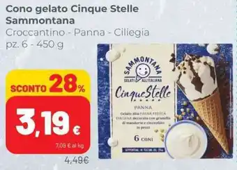 Coop Sammontana Cono gelato Cinque Stelle pz. 6 - 450 g offerta