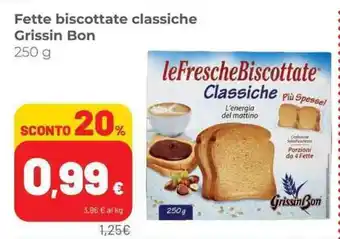 Coop Grissin Bon Fette biscottate classiche 250 g offerta
