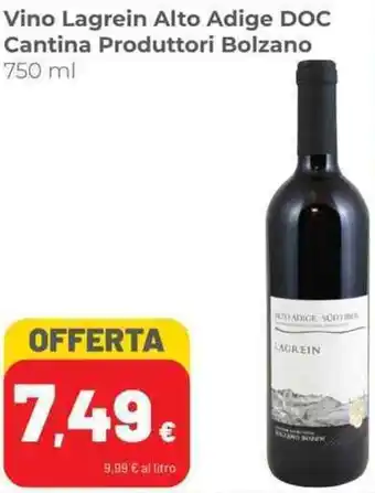 Coop Vino Lagrein Alto Adige DOC Cantina Produttori Bolzano 750 ml offerta