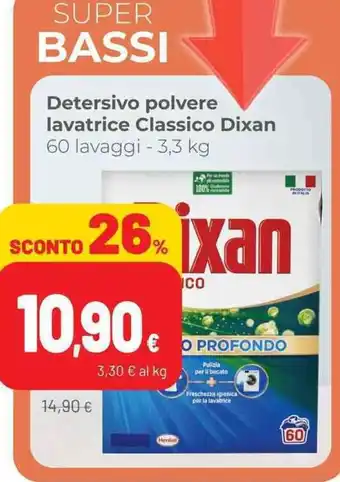 Coop Dixan Detersivo polvere lavatrice Classico 60 lavaggi - 3,3 kg offerta