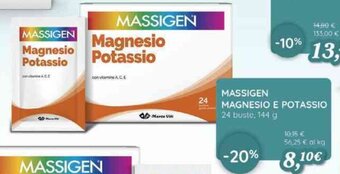 Massigen Magnesio e potassio 24 buste, 144 g